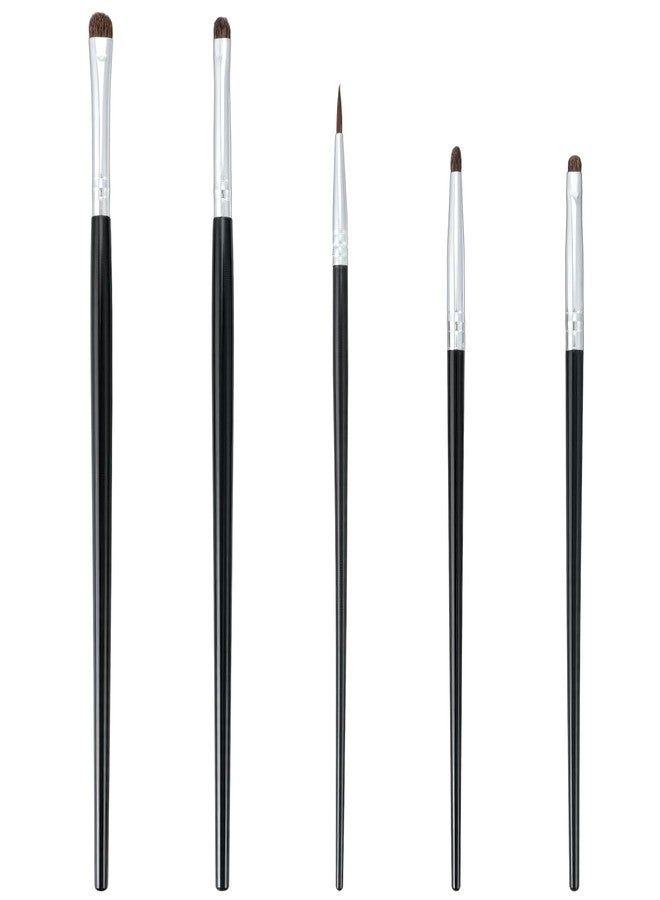 Bremorou 5 Pcs Mini Eyeshadow Brush Tiny Makeup Brush Mini Smudge Brush for Eyeliner Eyeshadow Brushes Eyeliner Brushes for Powder Gel Cream Liquid Concealer Eyeliners Blending Corner Highlighter Black Women - Image 1